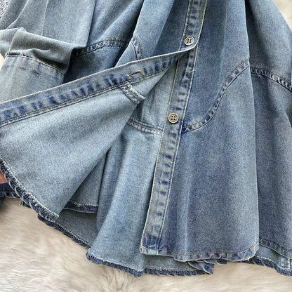 Vintage Couture Loose Waisted Denim Dress TP2833