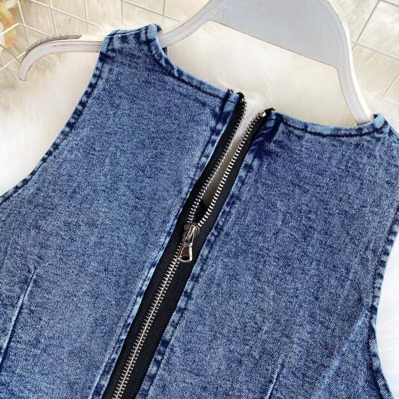 New Tank Top High-waisted Denim skirt For Women TP2834