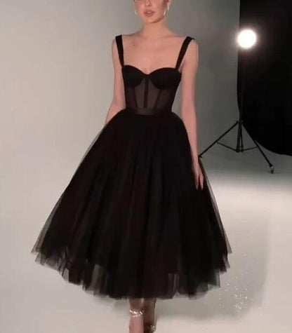 Black Fashion Sweetheart Neck Long Tulle Teen Prom Dress Tulle Prom Dresses Prom Gowns Graduation Prom