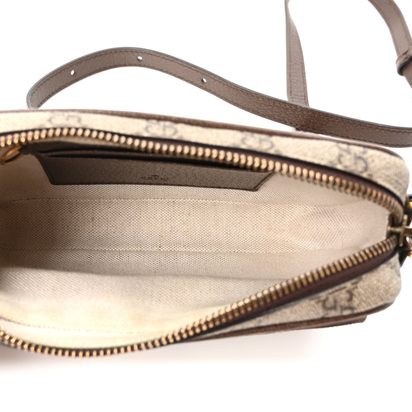 GG Supreme Monogram Textured Dollar Calfskin Web Mini Ophidia Convertible Shoulder Bag Beige Ebony New Acero