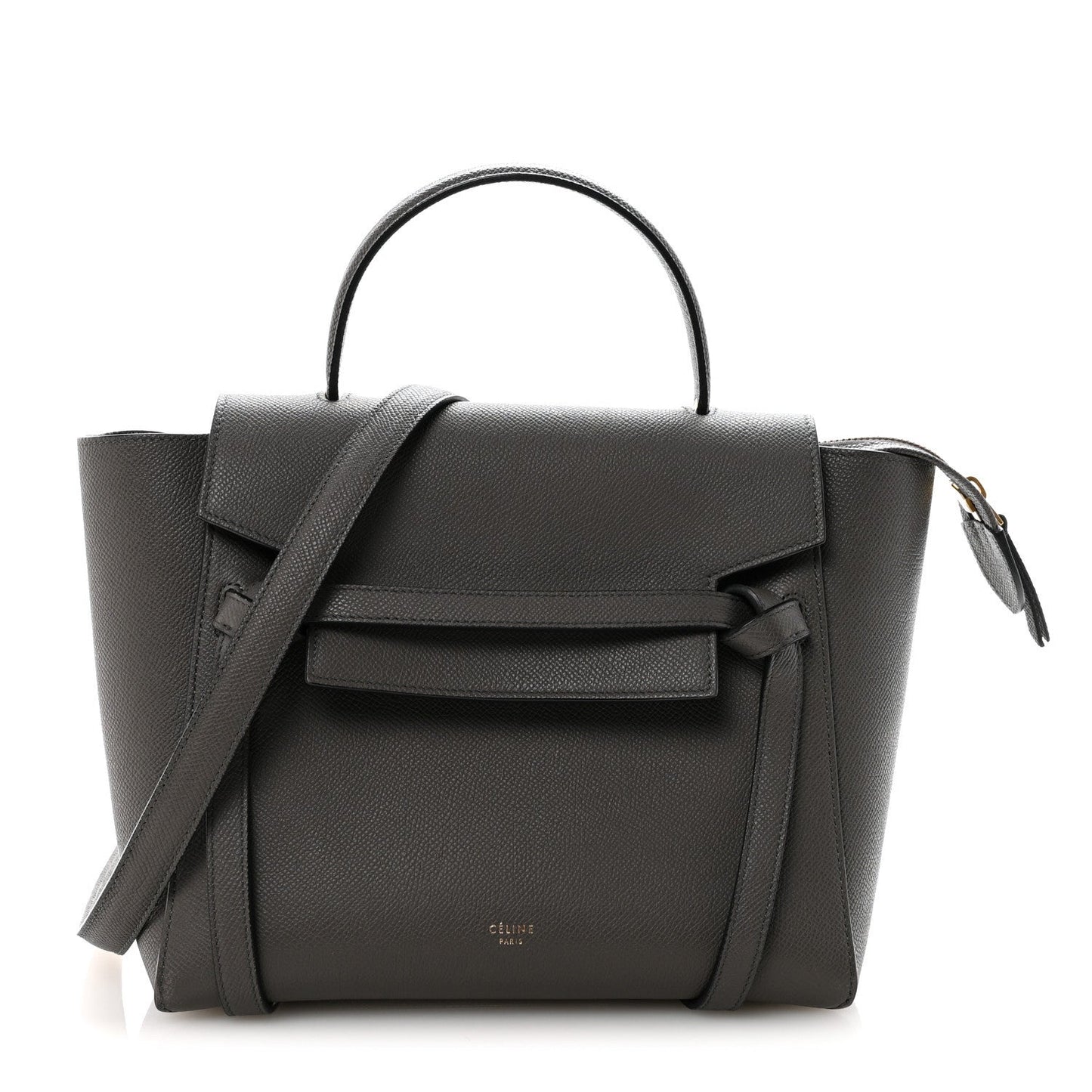 Baby Grained Calfskin Micro Belt Bag Grey