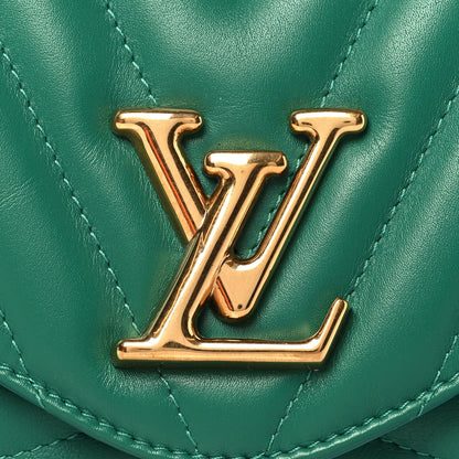 Calfskin New Wave Chain Bag MM NM  Emerald