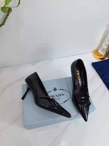 PRA 26SS High Heels Pumps 75 Black Patent Leather 592352