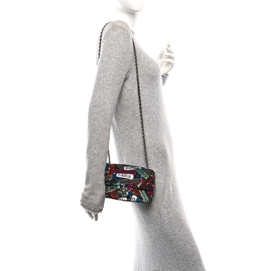 Sequin Logo Small Flap Ruthenium Multicolor