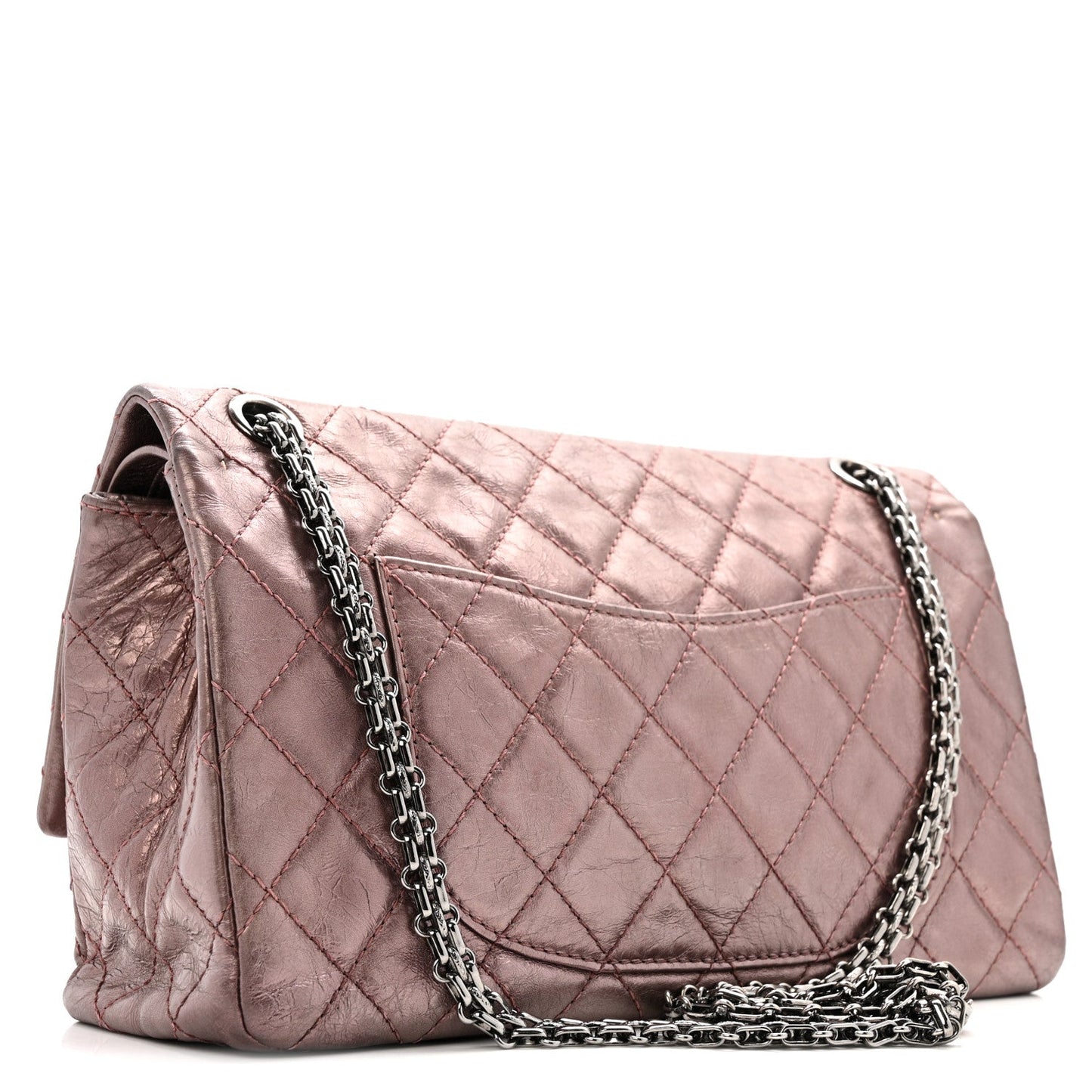 Metallic Aged Calfskin Quilted 2.55 Reissue 226 Flap Rose Fonce