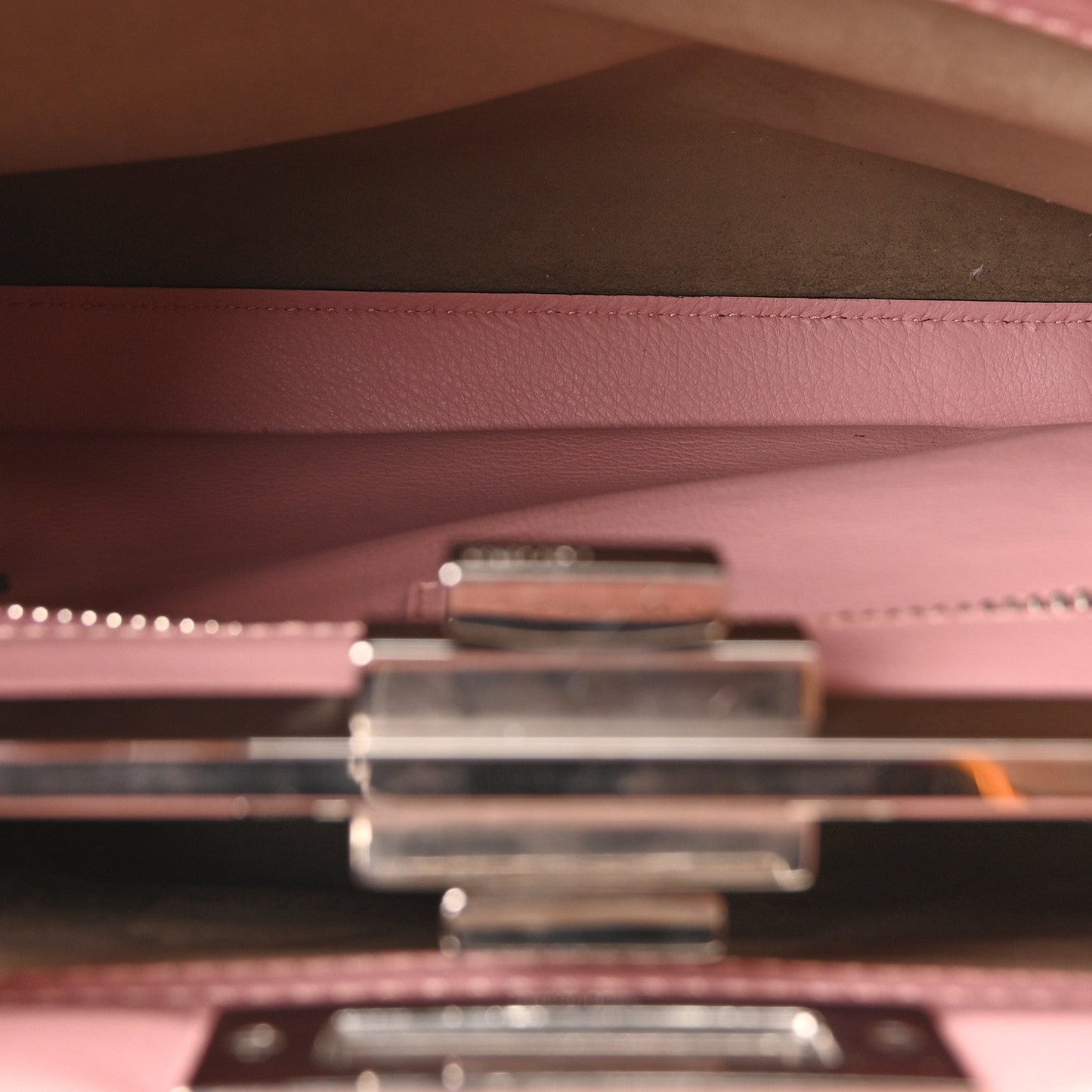 Vitello Seta Lace Up Medium Peekaboo Iconic Satchel Bubblegum