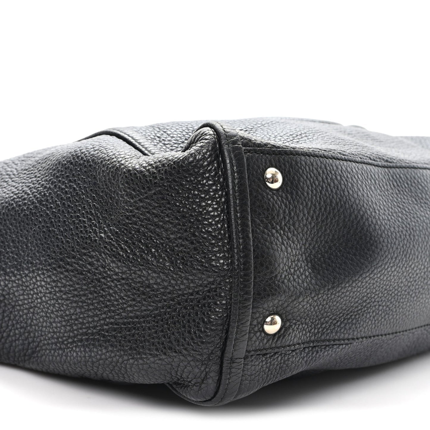 Pebbled Calfskin Medium Soho Shoulder Bag Black