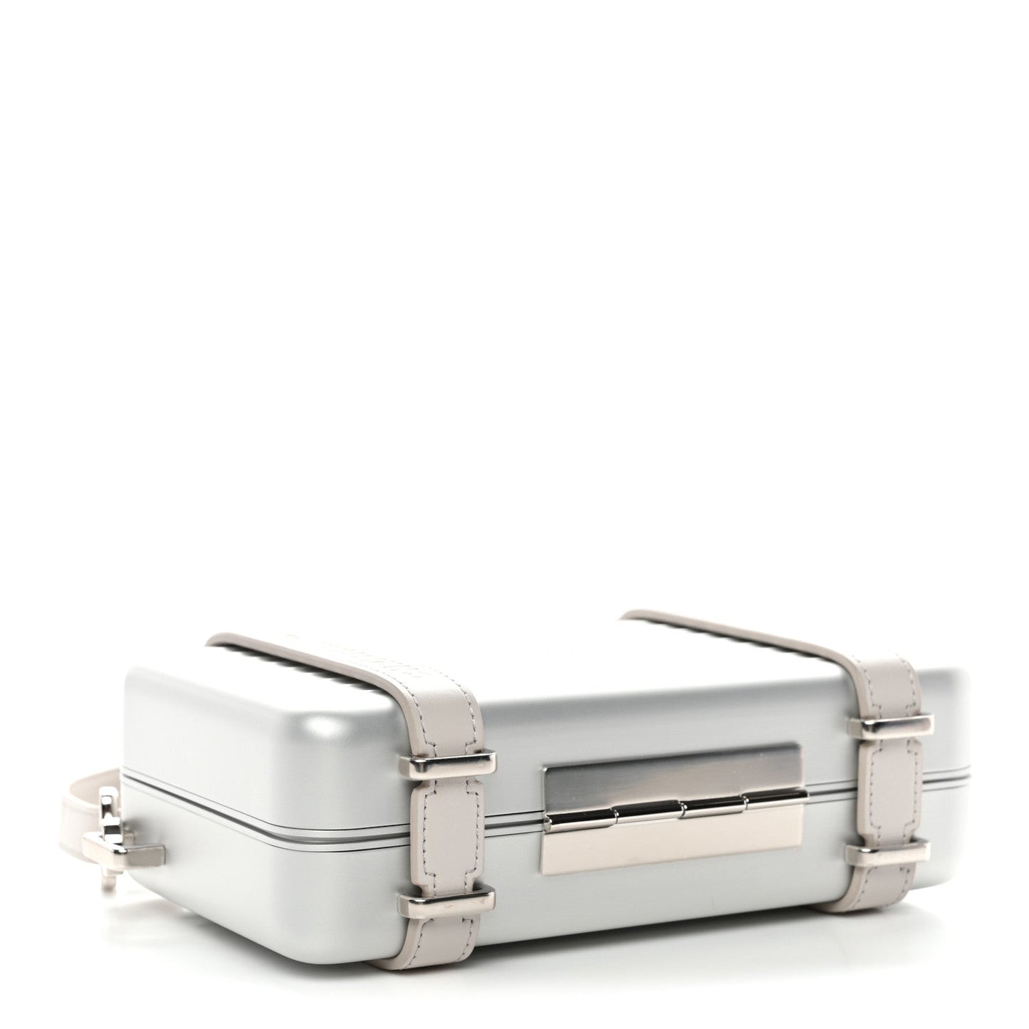 X RIMOWA Aluminum Personal Clutch On Strap Silver