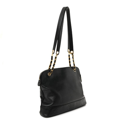 Caviar Triple CC Shoulder Bag Black