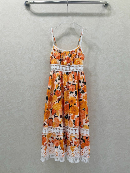 Zimmermann Stardust Mini Dress Orange Cotton 339888