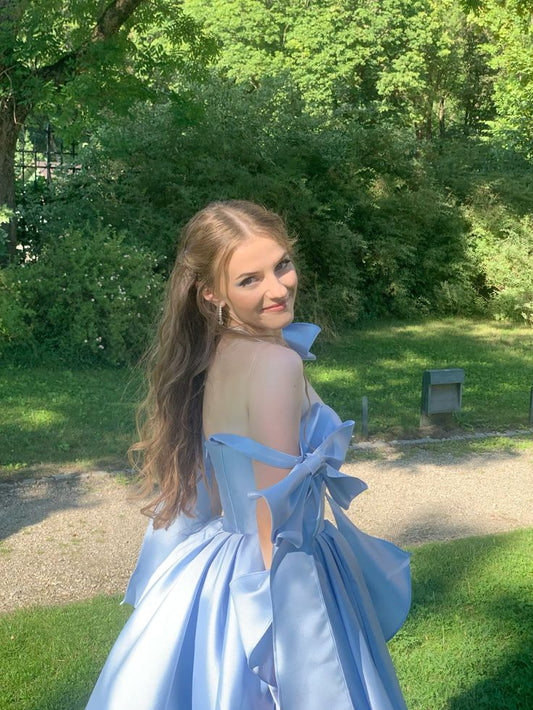 Light blue halter tube top waist princess tutu homecoming dress R3065