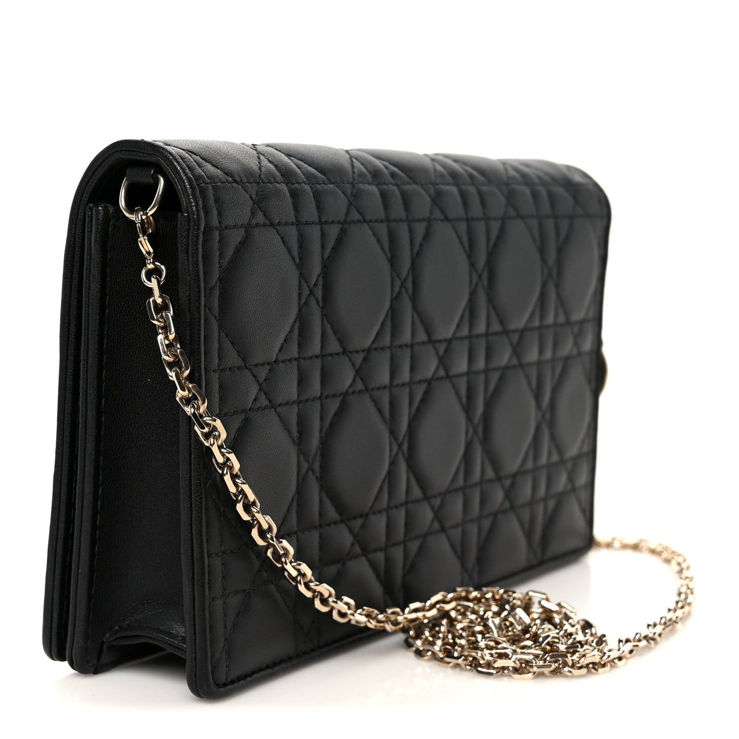 Lambskin Cannage Lady Dior Pouch Black