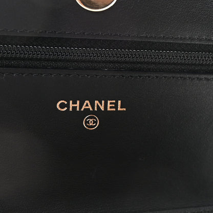 Caviar Quilted CC Filigree Wallet On Chain WOC Black