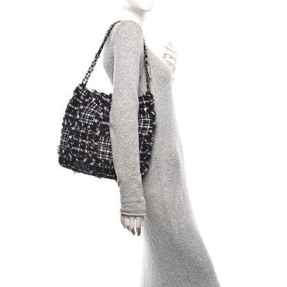Tweed Patchwork Quilted Small Chanel 22 Black Pink White