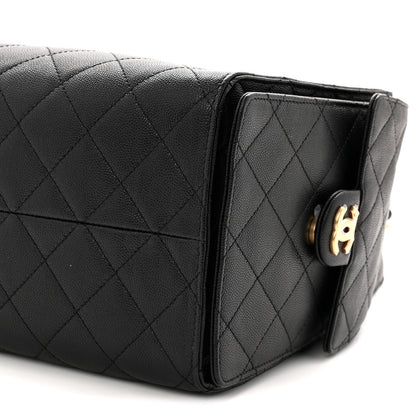 Caviar Quilted Medium Chanel 25 Handbag Black