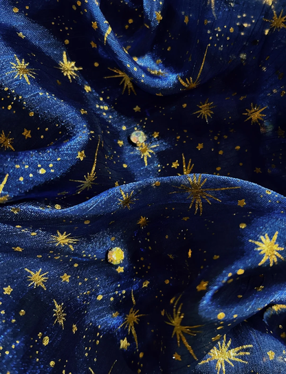 Dark blue tube top star pattern waist slimming flower bud skirt puffy short skirt homecoming dress R4935