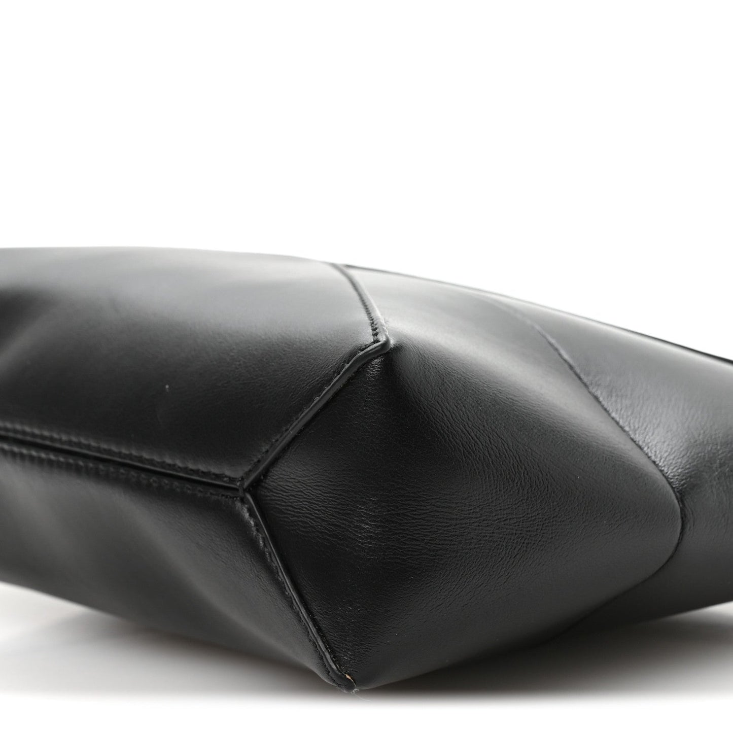 Shiny Calfskin Puzzle Fold Pouch Black
