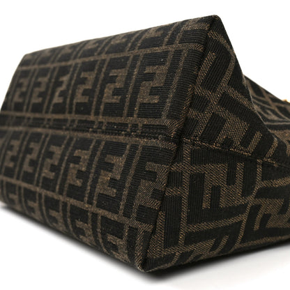 Vitello Grace Jacquard FF Medium By The Way Boston Bag Tobacco Moro Ebano