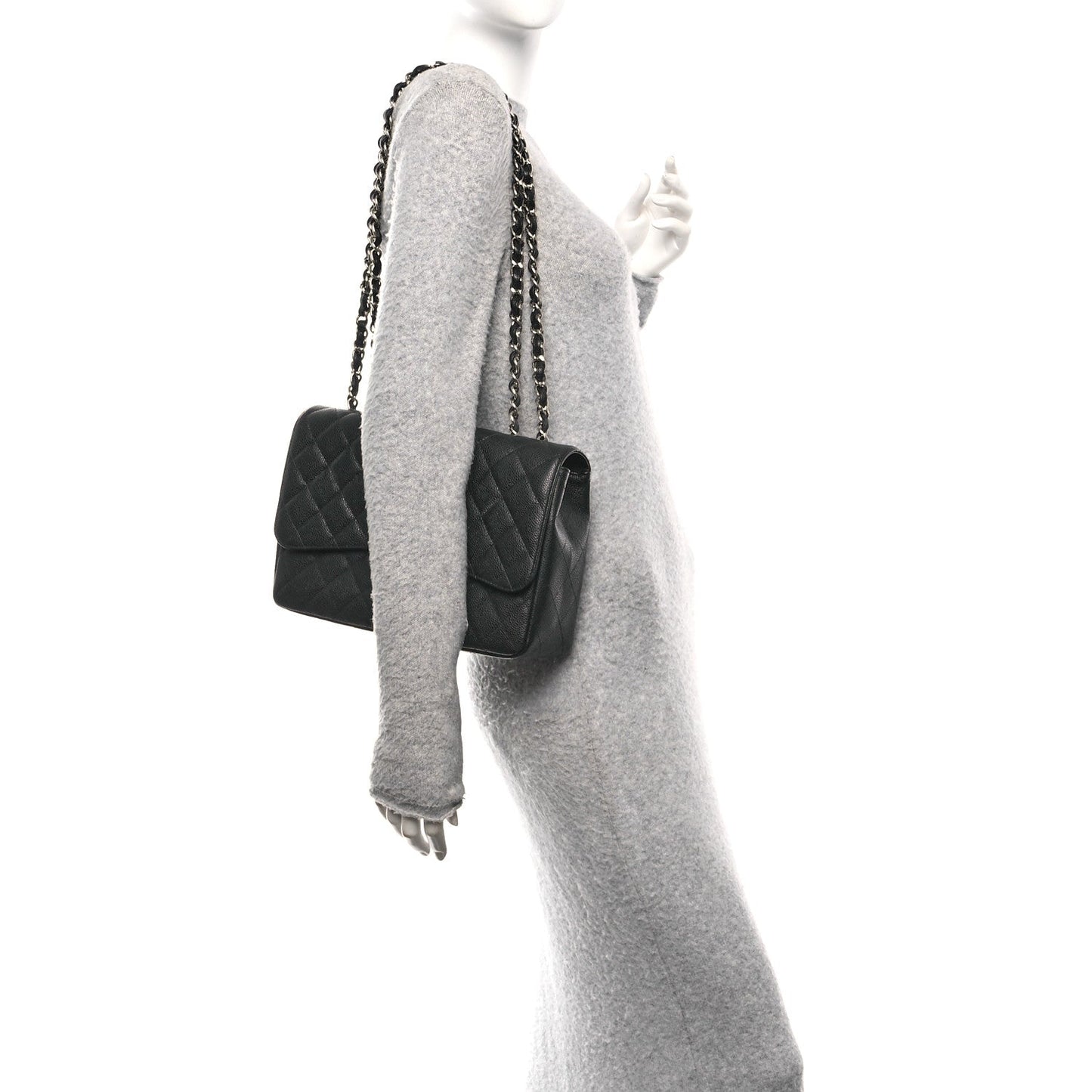 Caviar Quilted Jumbo Single Flap Black