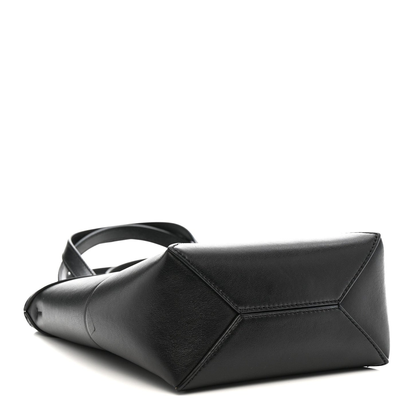 Shiny Calfskin Mini Puzzle Fold Tote Black