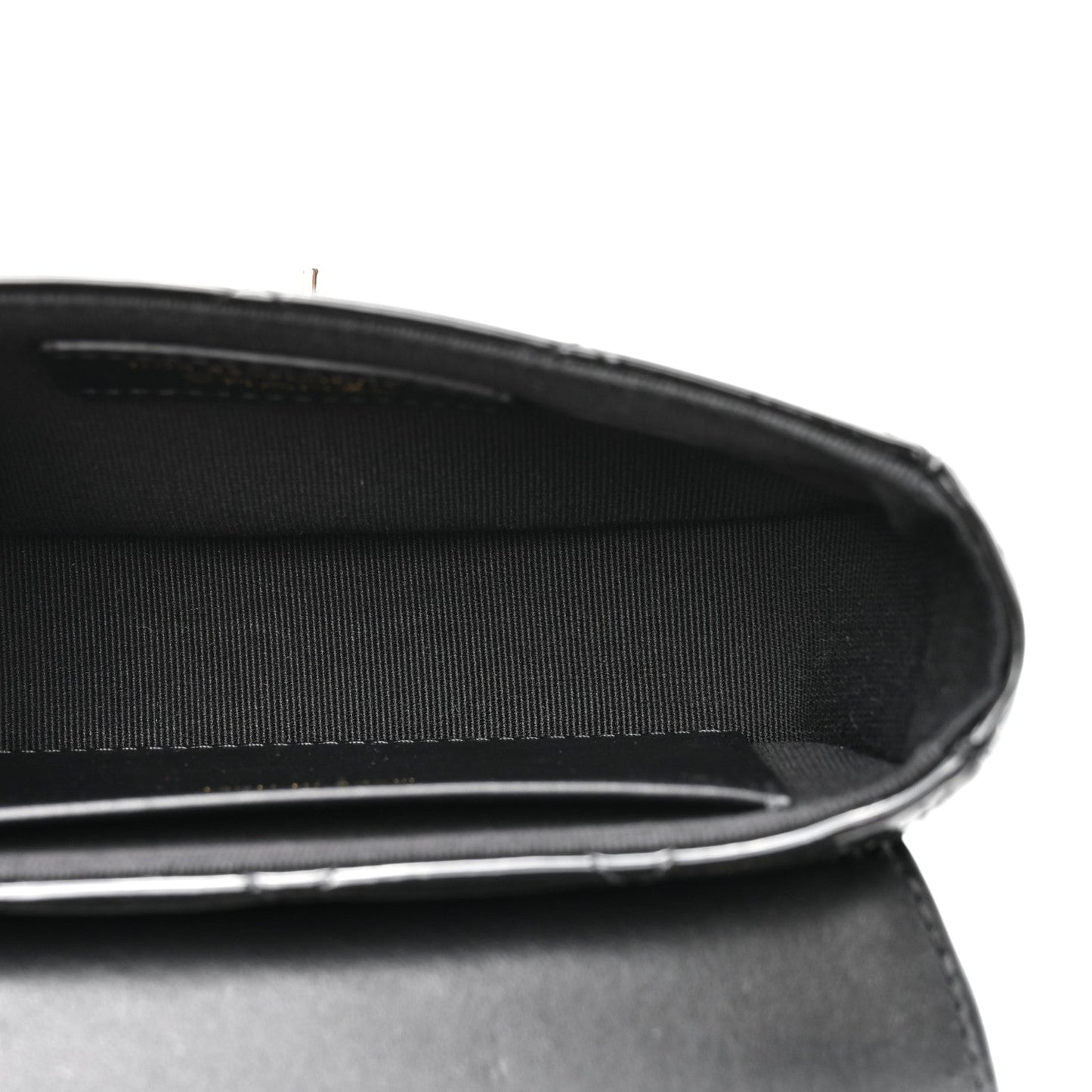 Patent Calfskin Quilted Mini Flap Black