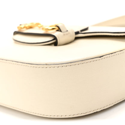Azalea Calfskin Web Mini Horsebit 1955 Shoulder Bag Mystic White