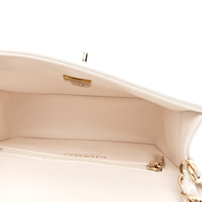 Caviar Quilted Mini Sweet Classic Flap White
