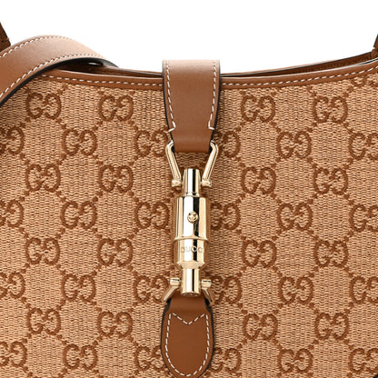 Raffia GG Supreme Monogram Calfskin Small Jackie 1961 Hobo Natural