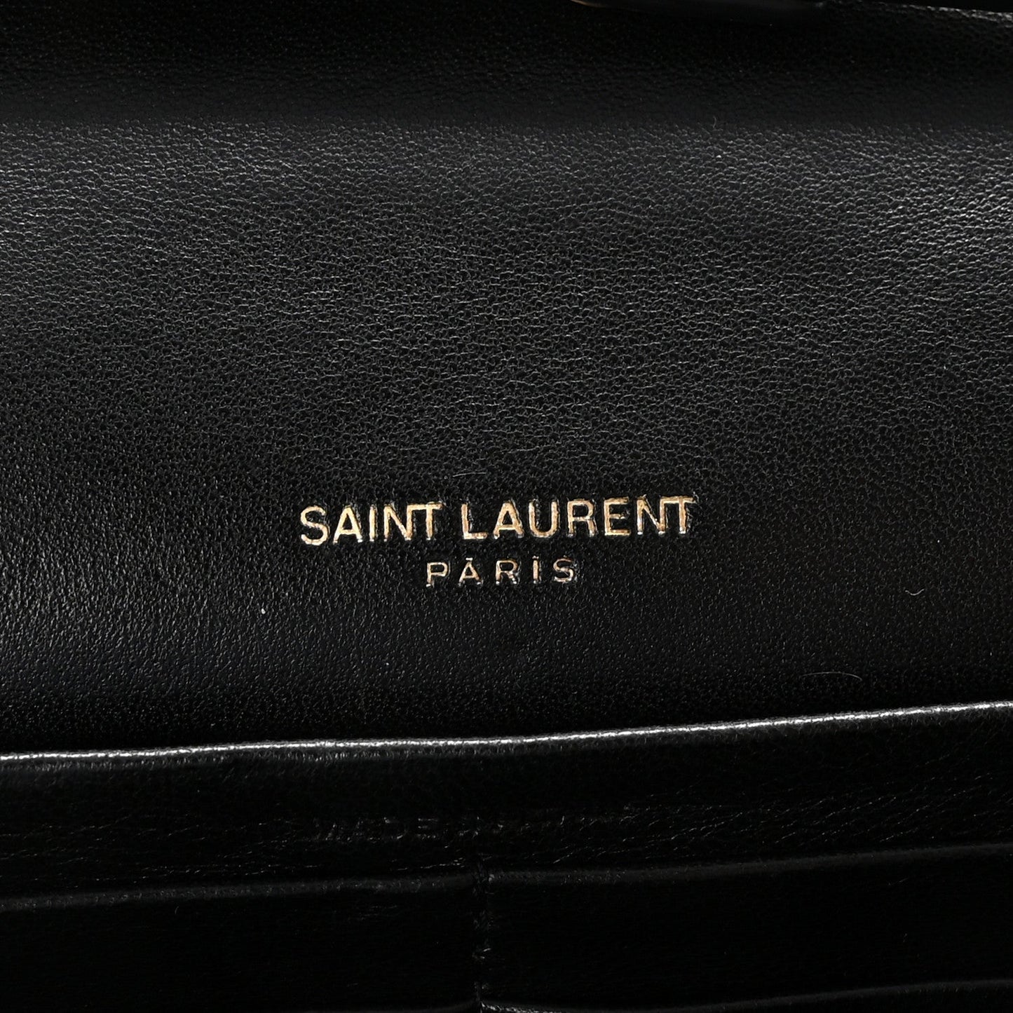 Lambskin Matelasse Chevron Monogram Sulpice Chain Wallet Black