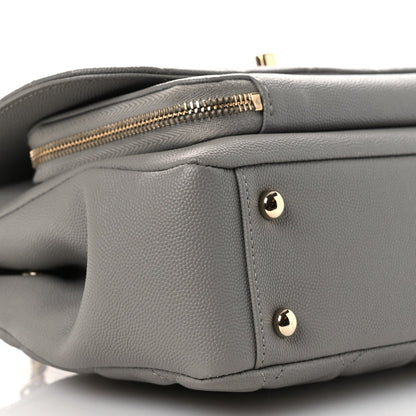 Caviar Quilted Medium Business Affinity Flap Grey