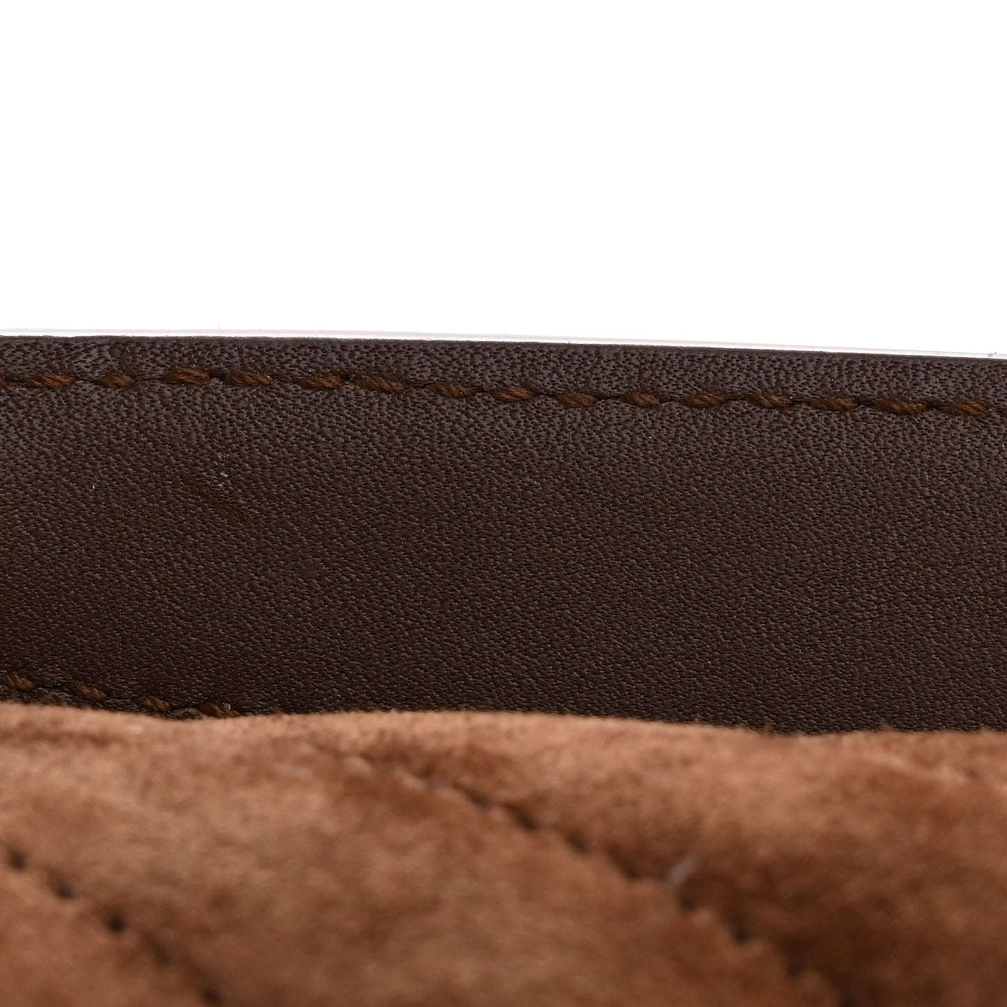 Suede Matelasse Chevron Monogram Medium College Bag Bark Brown