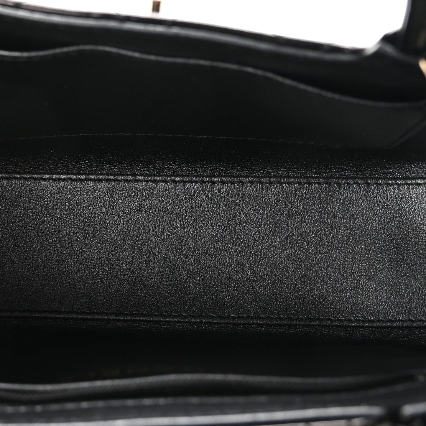 Patent Calfskin Quilted Nano Kelly Shopper Black