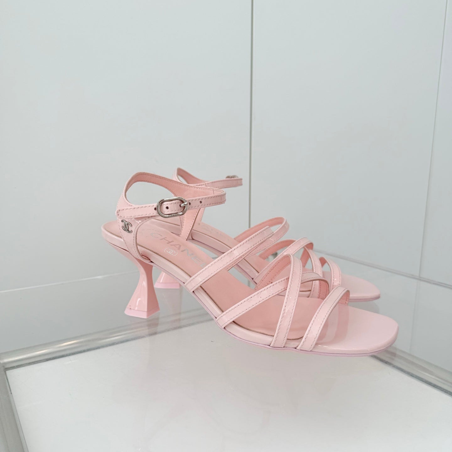 Chanel Cruise 26 Sandal 70mm Pink Lambskin 597354
