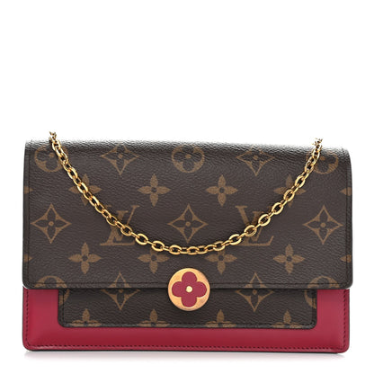 Monogram Flore Chain Wallet Fuchsia