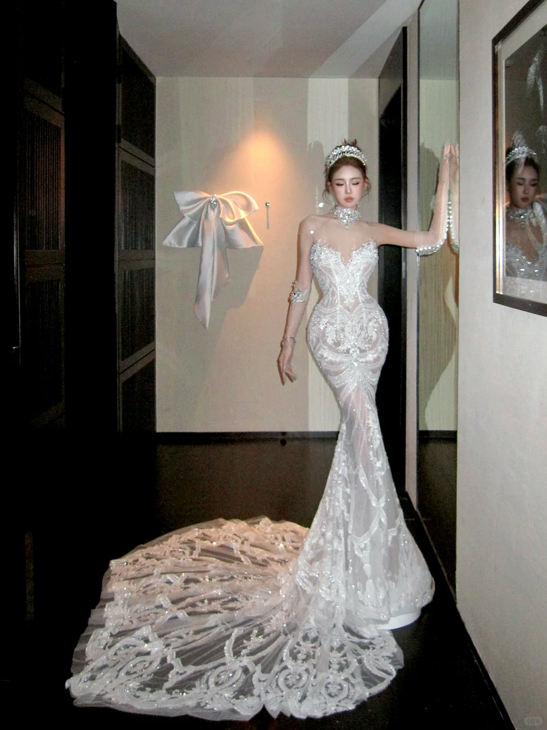 Elegant Glittering Beaded Sequined Applique Sweetheart Design Mermaid Wedding Dress Prom Dress Evening Dress TP4231