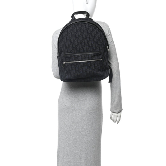 Oblique Calfskin Rider Backpack Black