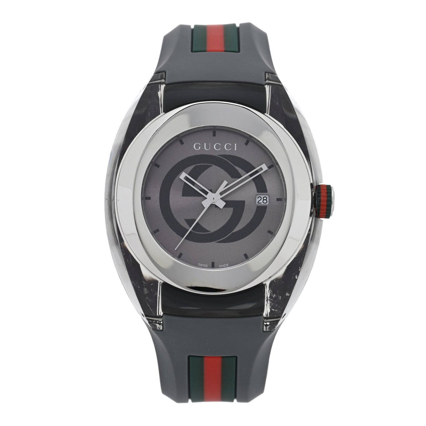 Stainless Steel Rubber 46mm Sync Web Quartz Watch Grey
