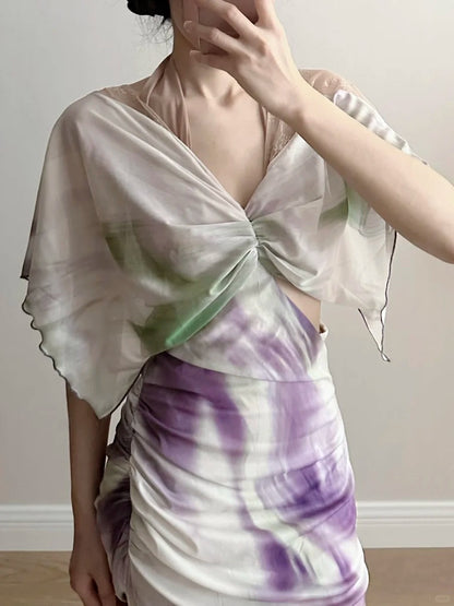 Chic Mermaid Chiffon Long Prom Dress Evening Dress P4263