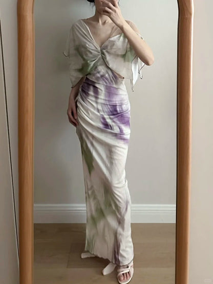 Chic Mermaid Chiffon Long Prom Dress Evening Dress P4263