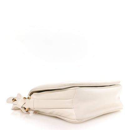 Nappa Matelasse Chain Shoulder Bag White