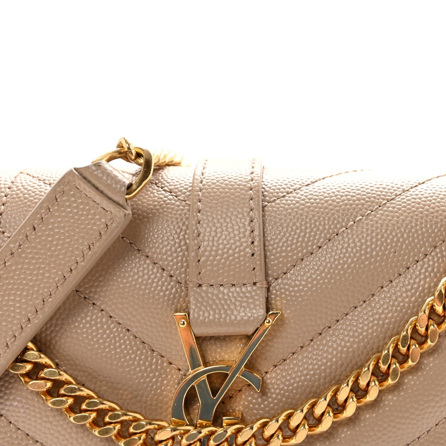 Grain De Poudre Textured Mixed Matelasse Triquilt Small Monogram Satchel Dark Beige