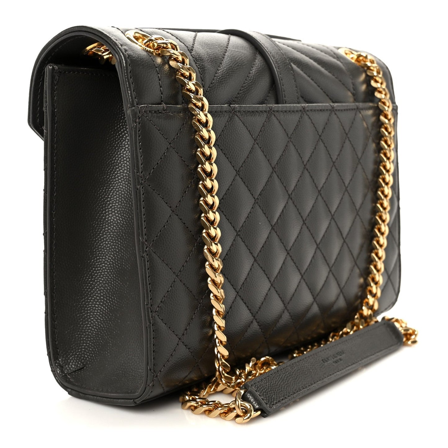 Grain De Poudre Textured Mixed Matelasse Triquilt Medium Monogram Satchel Pebble