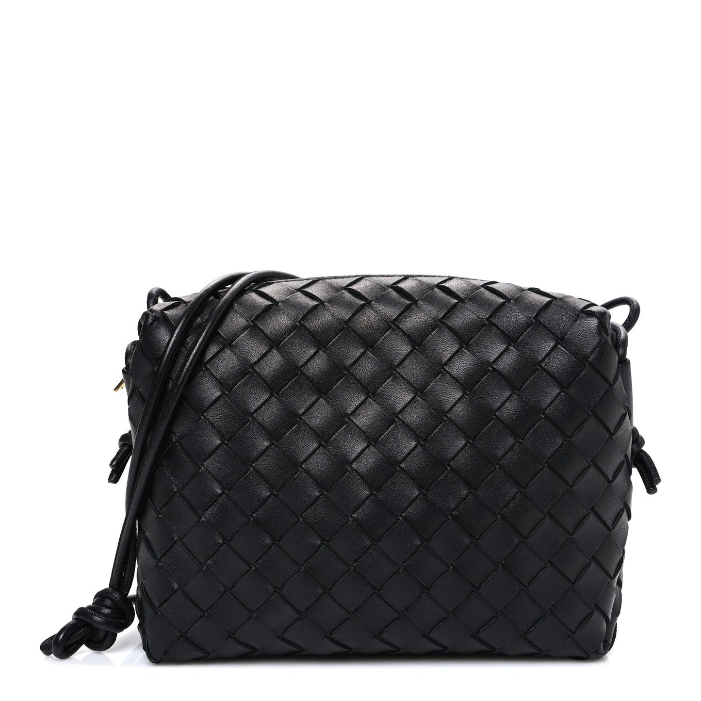 Nappa Intrecciato Small Loop Camera Bag Black