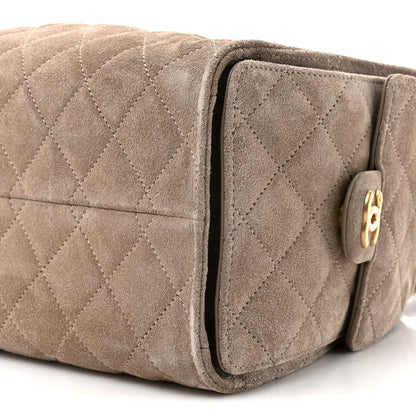 Suede Quilted Small Chanel 25 Handbag Dark Grey