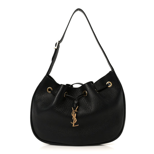Grained Deerskin Paris VII Small Flat Hobo Black