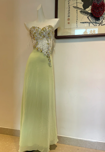 Beautiful Mermaid Sweetheart Neckline Rhinestone Chiffon Long Prom Dress Evening Dress P4275