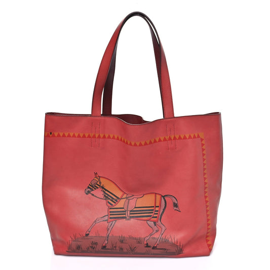 Veau Sikkim Horse Print Double Sens 36 Reversible Tote