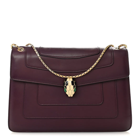 Calfskin Serpenti Forever Shoulder Bag Plum