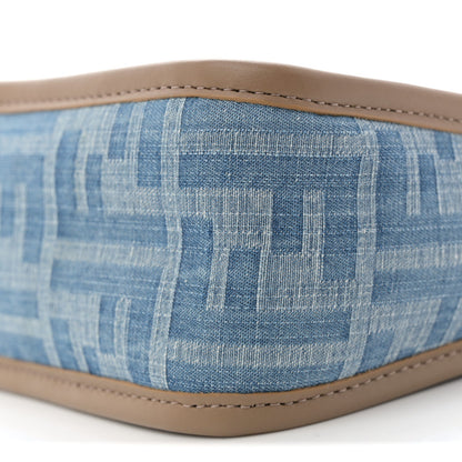 Denim Jacquard Vitello Grace FF 1974 Mini Fendessence Shoulder Bag Denim Sand