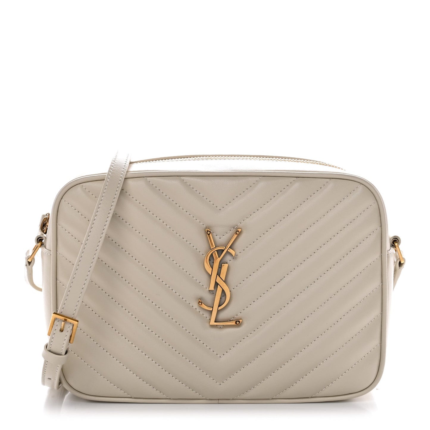 Calfskin Matelasse Monogram Lou Camera Bag Crema Soft